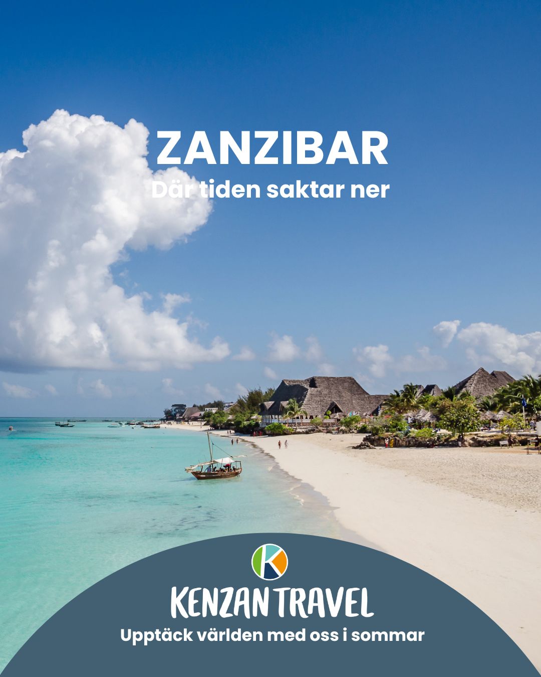 𝐙𝐚𝐧𝐳𝐢𝐛𝐚𝐫 𝐩𝐚̊ 𝐬𝐨𝐦𝐦𝐚𝐫𝐞𝐧 – 𝐭𝐫𝐨𝐩𝐢𝐬𝐤 𝐯𝐚̈𝐫𝐦𝐞 𝐮𝐭𝐚𝐧 𝐞𝐱𝐭𝐫𝐞𝐦 𝐡𝐞𝐭𝐭𝐚!
Drömmer du om kritvita stränder, turkost vatten och lagom tropiskt klimat? Sommaren är en fantastisk tid att resa till Zanzibar. Under vår sommar är det torrperiod på ön, vilket betyder solrika dagar, lägre luftfuktighet och behagligare temperaturer.
Det är också högsäsong för upplevelser: snorklingen är som bäst, sikten i havet är klar och kvällarna bjuder på ljumma vindar från Indiska oceanen. Lägg till kryddodlingar, historiska Stone Town och boutiquehotell vid stranden och du har en resa som kombinerar avkoppling och kultur i perfekt balans.
𝐒𝐨𝐦𝐦𝐚𝐫𝐡𝐨̈𝐣𝐝𝐩𝐮𝐧𝐤𝐭: Passa på att uppleva lokala dhow-regattor längs kusten en färgstark inblick i öns sjöfartstraditioner.

Nyfiken på en sommaresa till Zanzibar? Vi hjälper dig gärna:
📞08 30 21 03
📩info@kenzantravel.se
https://www.kenzantravel.se/zanzibar/