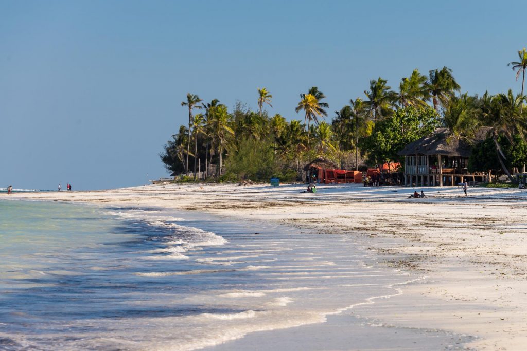 Blæsende sandstrand i Zanzibar
